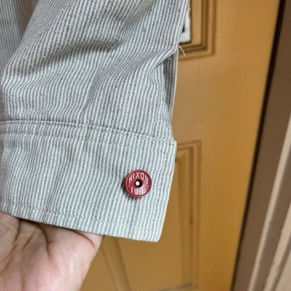 Nixon Men's Striped Gray Shirt Jacket - Picture 8 of 13